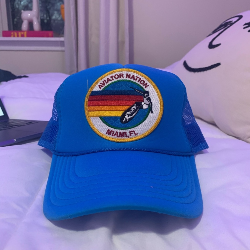 Blue Aviator Nation Miami Trucker Hat
